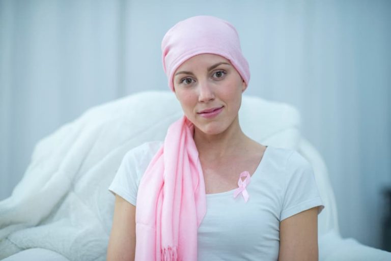 Patient receiving treatment for breast cancer