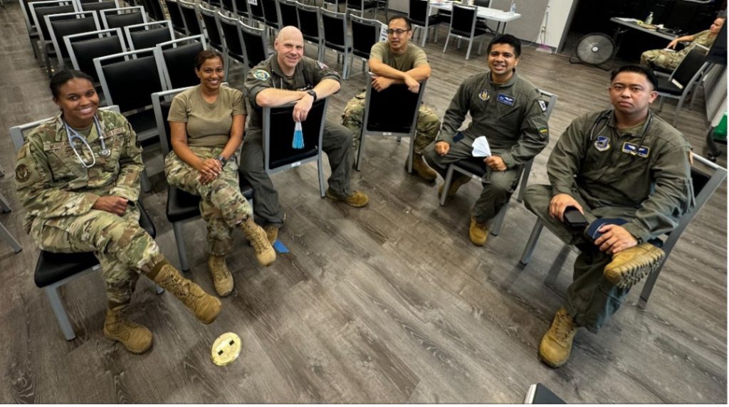 Dr. Avishek Kumar, RCCA oncologist, with military colleagues at 2024 Guam Wellness Innovative Readiness Training.