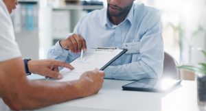 Doctor and patient discussing PSA test results