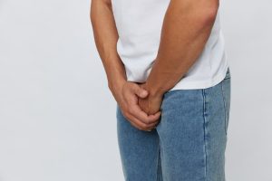 Man fighting urge to urinate