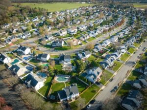 Aerial view of homes in Freehold, NJ