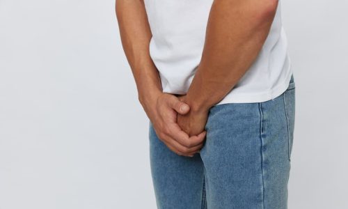Man fighting urge to urinate